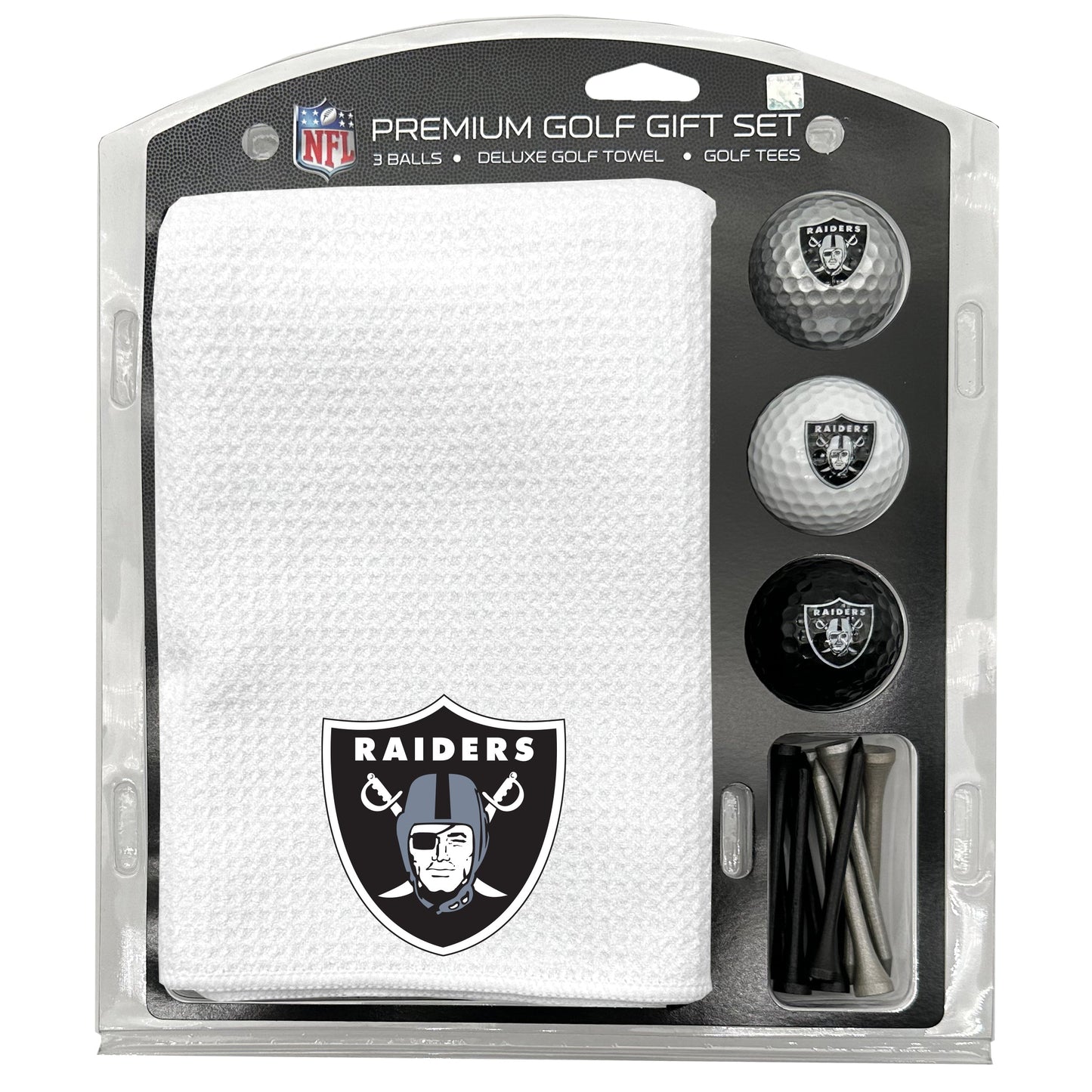 Las Vegas Raiders White Microfiber Towel Golf Gift Set - Club Rehab