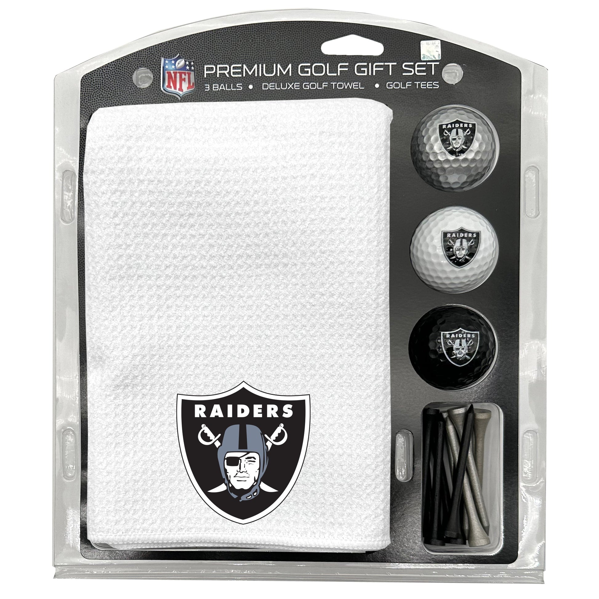 Las Vegas Raiders White Microfiber Towel Golf Gift Set - Club Rehab