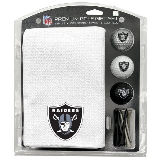 Las Vegas Raiders White Microfiber Towel Golf Gift Set - Club Rehab