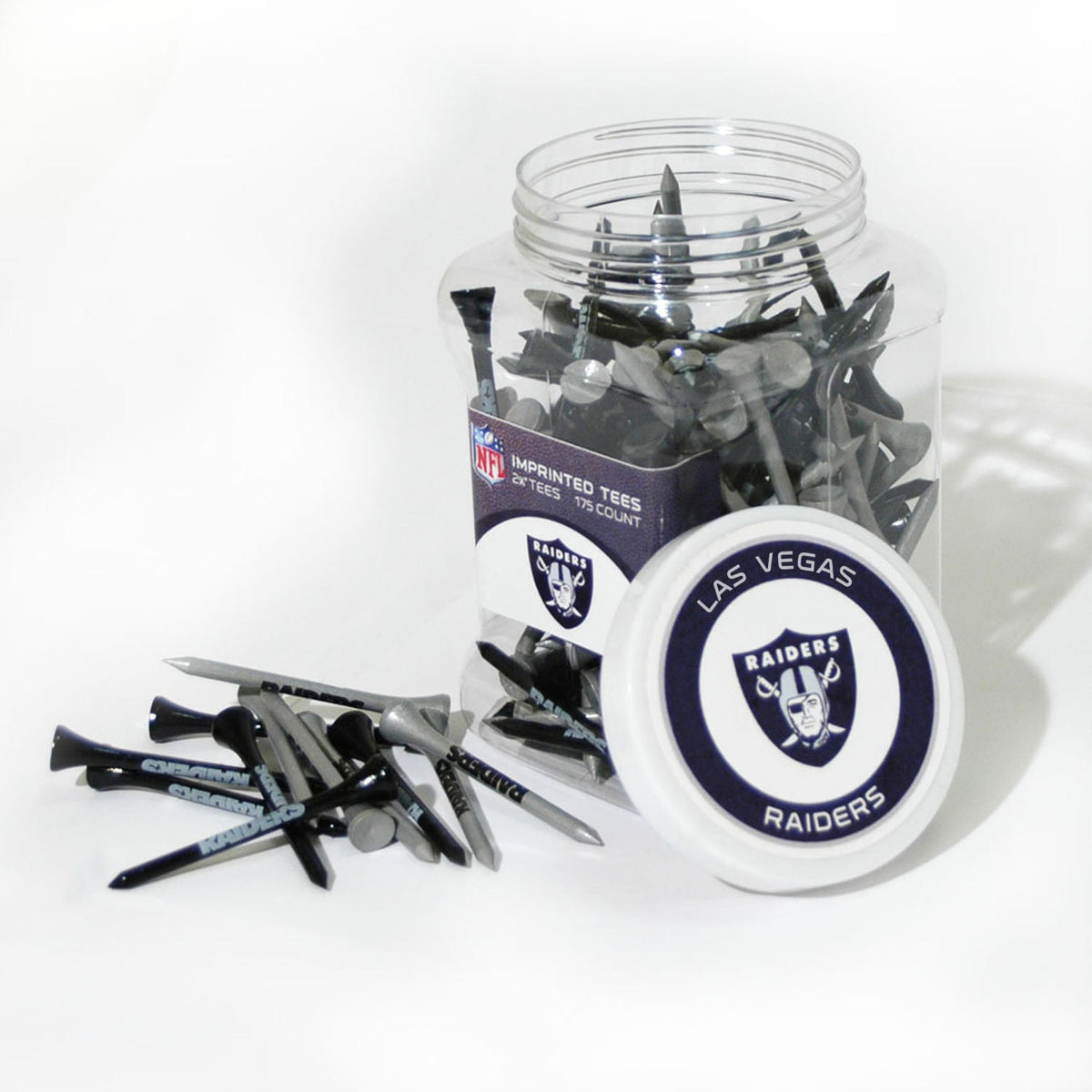 Las Vegas Raiders 175-count golf tee jar with team-imprinted tees