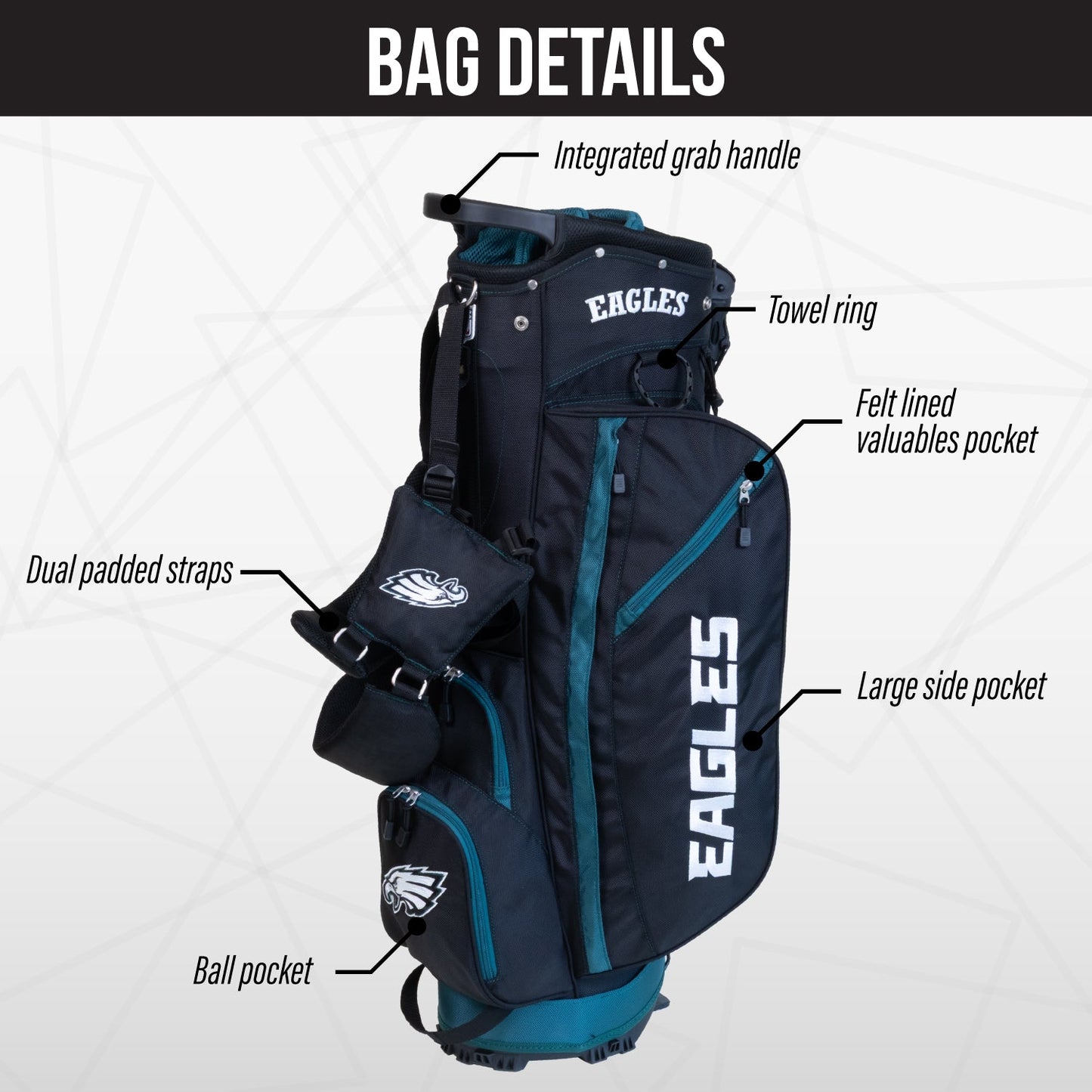 Philadelphia Eagles Fairway Stand Bag - Image 3 - Club Rehab