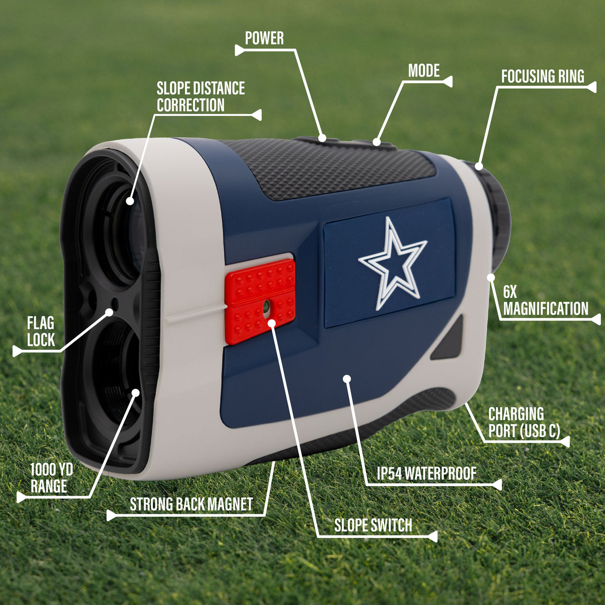 Dallas Cowboys Foresight golf rangefinder by Team Golf, view 6