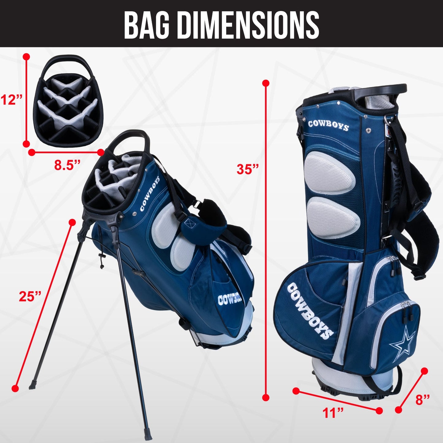 Dallas Cowboys Fairway Stand Bag - Image 4 - Club Rehab