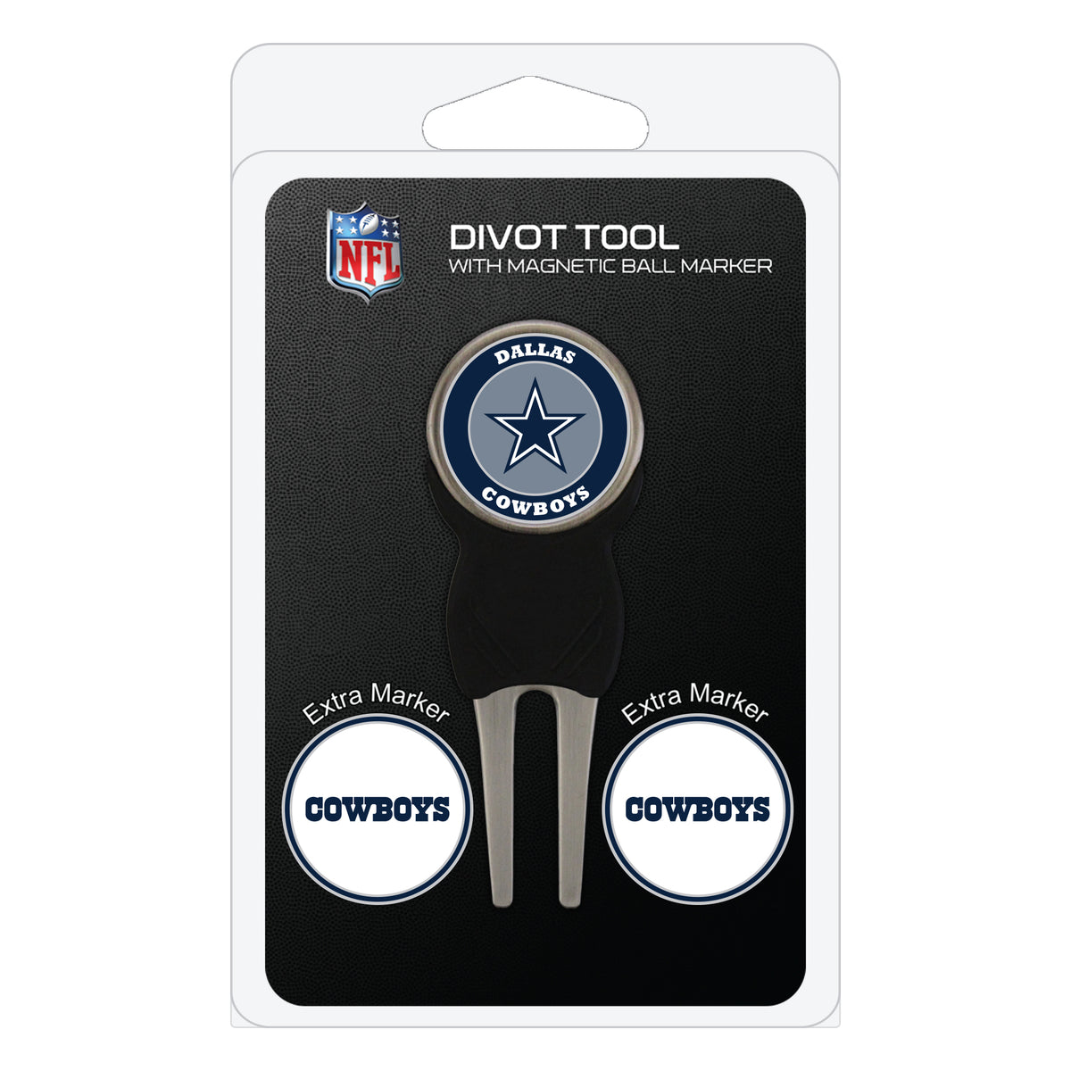 Dallas Cowboys divot repair tool and three ball markers