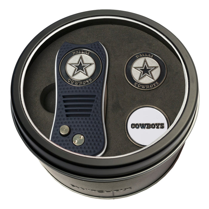 Dallas Cowboys Switchblade divot tool and ball marker tin gift set