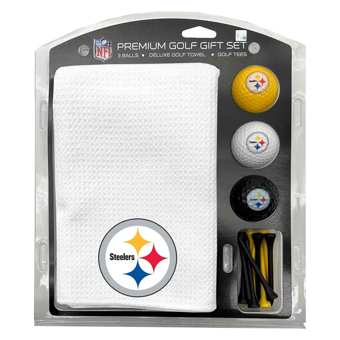 Pittsburgh Steelers White Microfiber Towel Golf Gift Set - Club Rehab