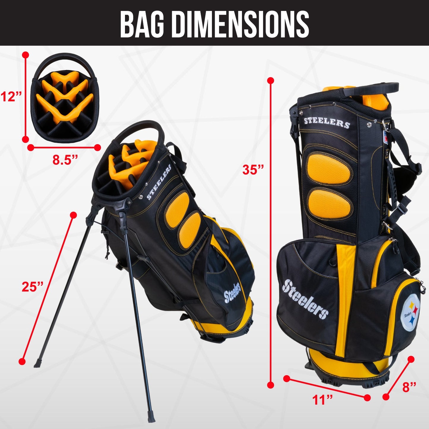 Pittsburgh Steelers Fairway Stand Bag - Image 4 - Club Rehab