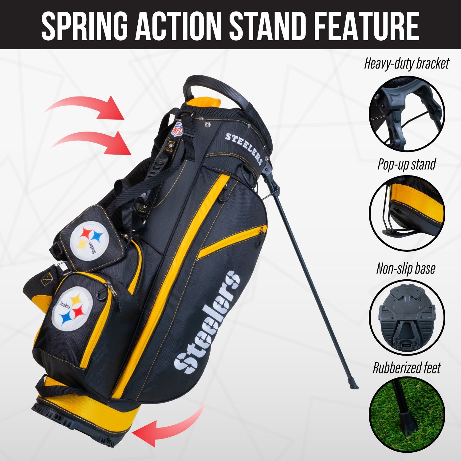 Pittsburgh Steelers Fairway Stand Bag - Image 5 - Club Rehab