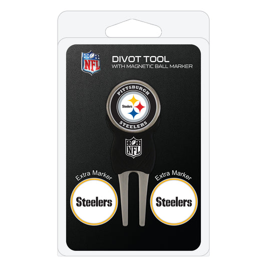 Pittsburgh Steelers divot repair tool and three ball markers