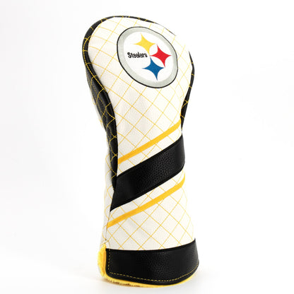 Pittsburgh Steelers Striped Driver quilted headcover, angled view