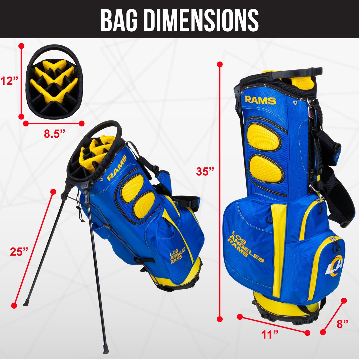 Los Angeles Rams Fairway Stand Bag Fairway Stand Bag - Image 4 - Club Rehab