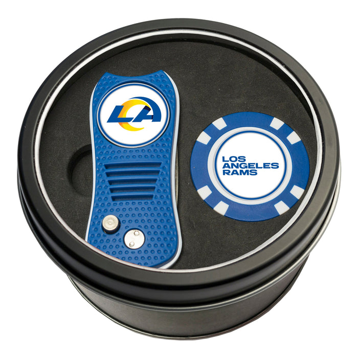 Los Angeles Rams Switchblade divot tool and ball marker tin gift set