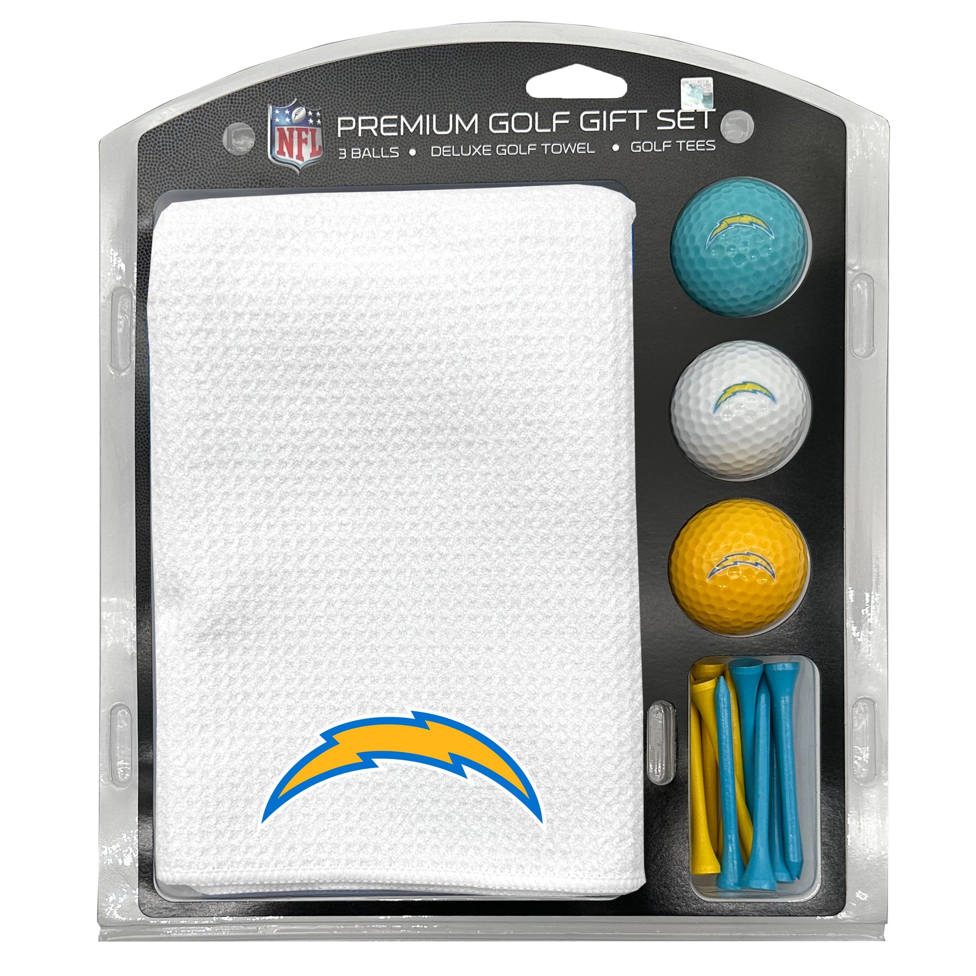 Los Angeles Chargers White Microfiber Towel Golf Gift Set - Club Rehab