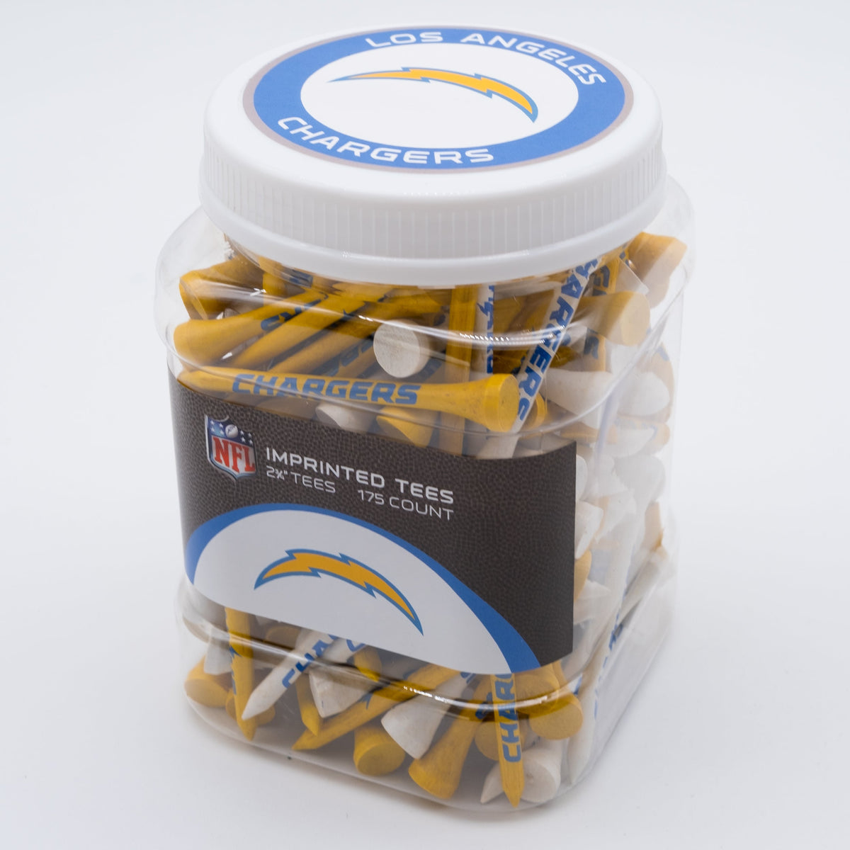 Los Angeles Chargers 175-count golf tee jar with team-imprinted tees