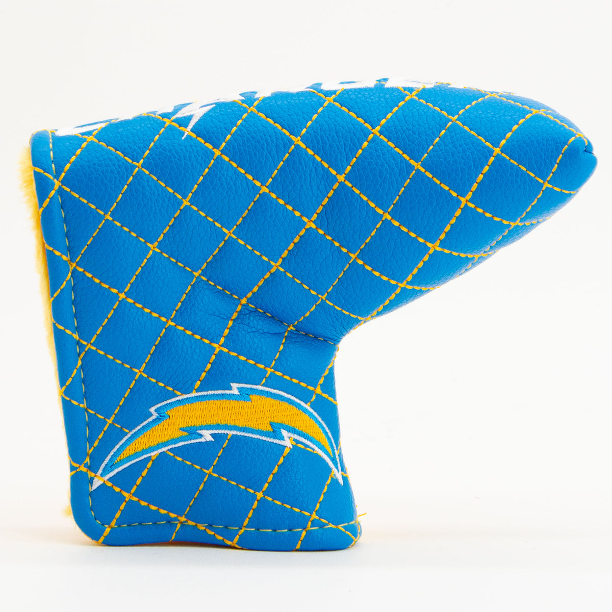 Los Angeles Chargers Split Blade Putter quilted headcover, front view