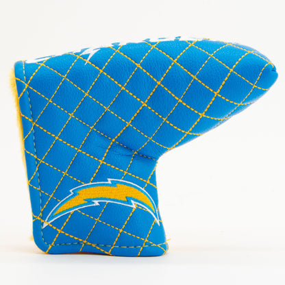 Los Angeles Chargers Split Blade Putter quilted headcover, front view