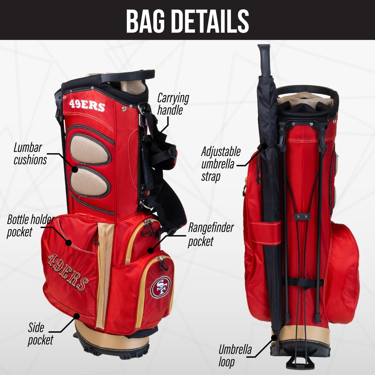 San Francisco 49ers Fairway Stand Bag - Image 2 - Club Rehab