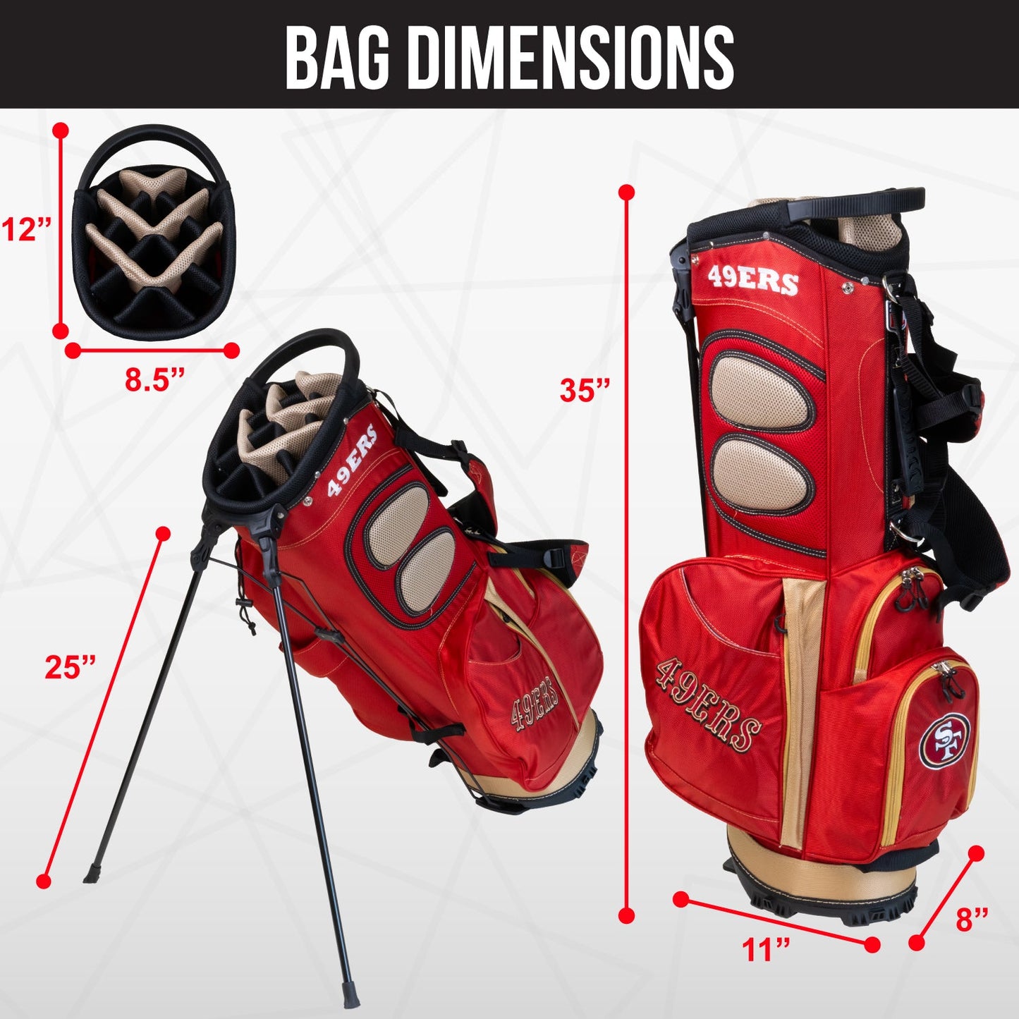 San Francisco 49ers Fairway Stand Bag - Image 4 - Club Rehab