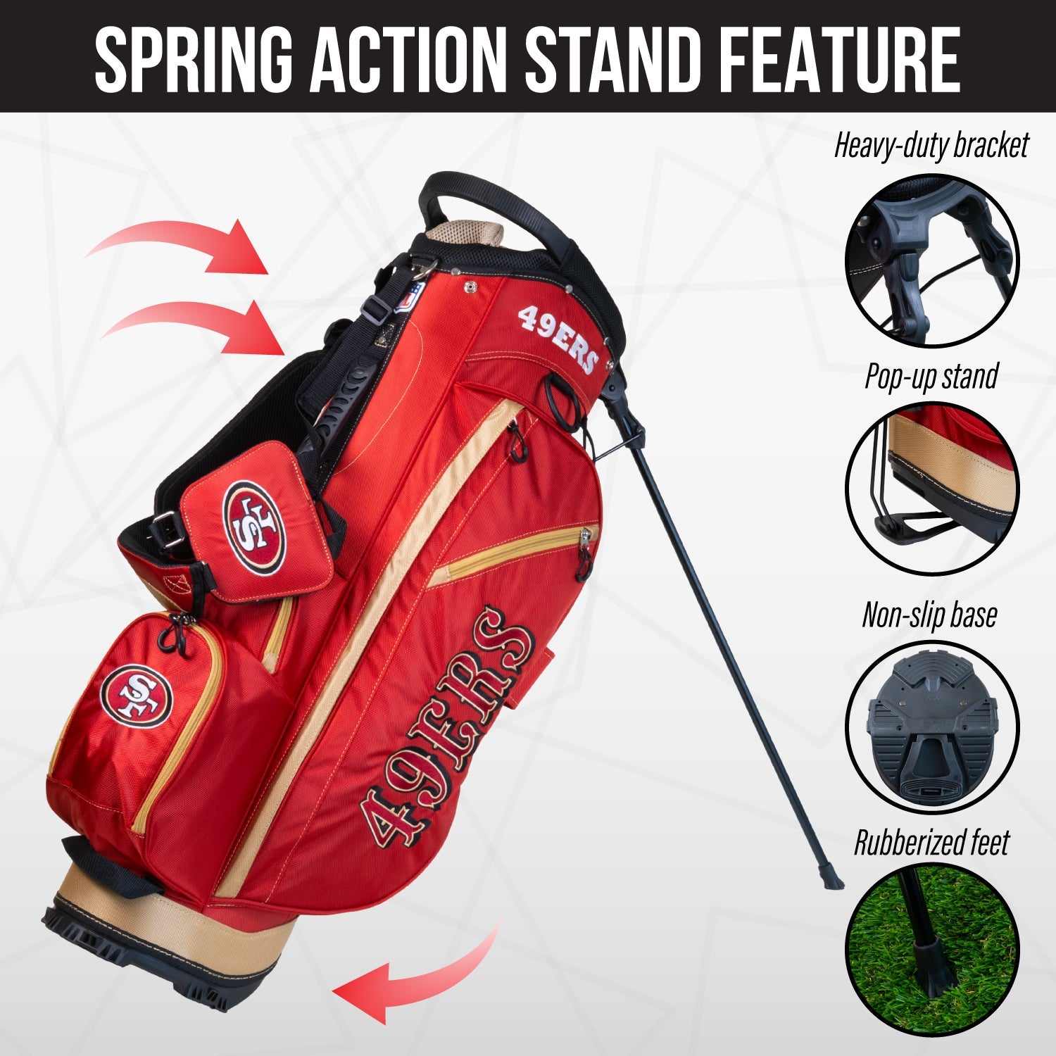 San Francisco 49ers Fairway Stand Bag - Image 5 - Club Rehab