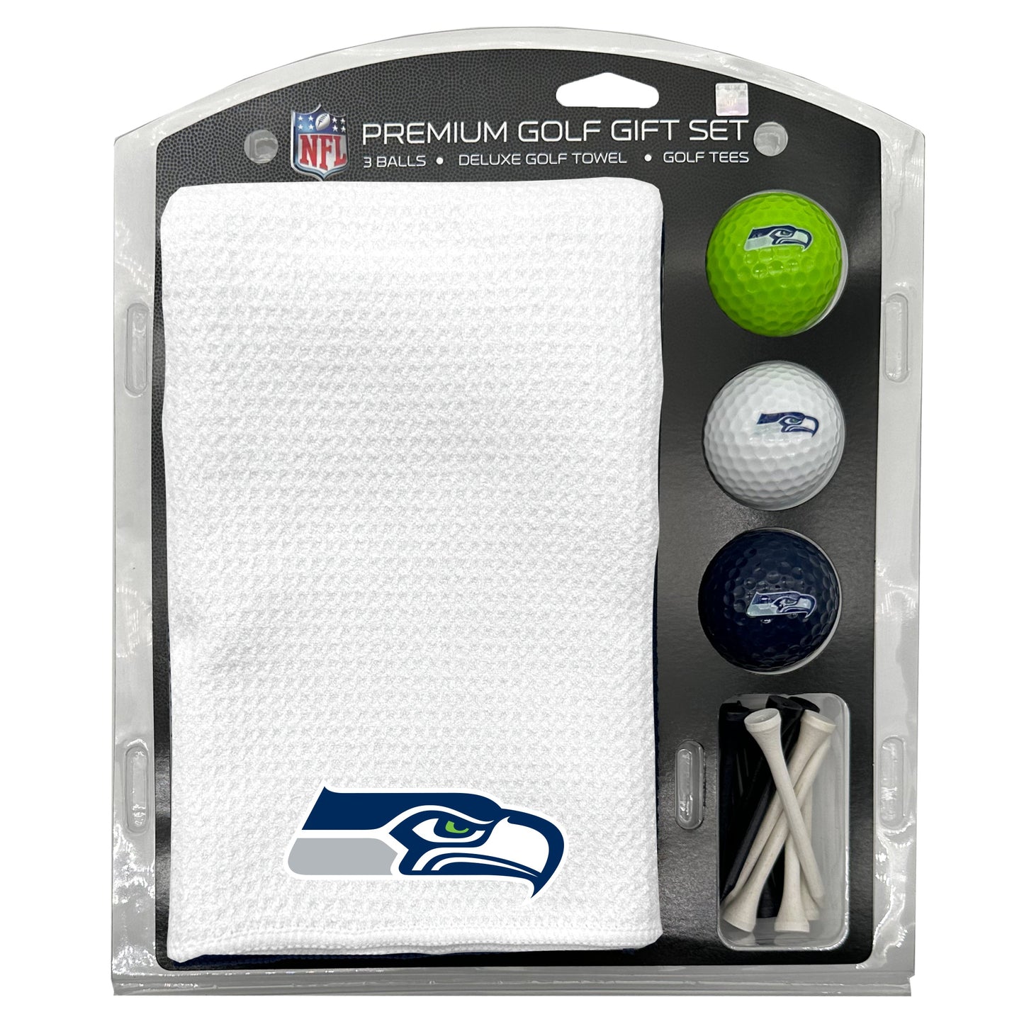 Seattle Seahawks White Microfiber Towel Golf Gift Set - Club Rehab
