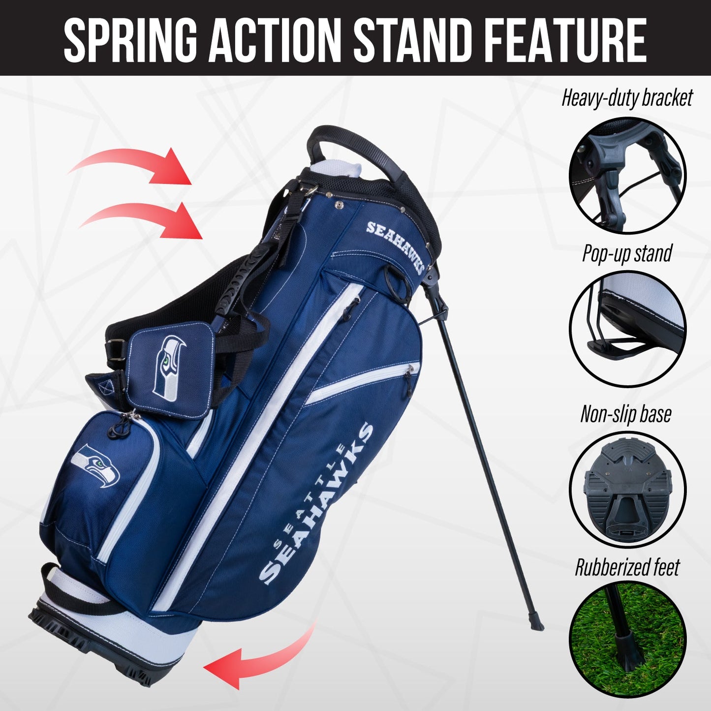 Seattle Seahawks Fairway Stand Bag - Image 5 - Club Rehab