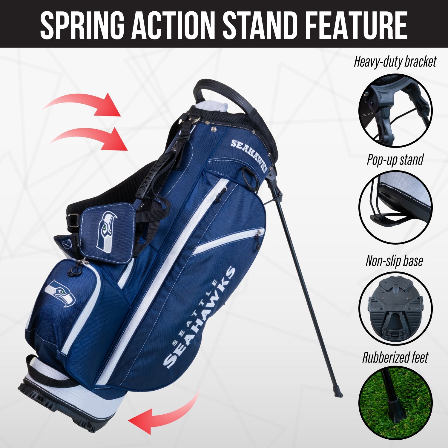 Seattle Seahawks Fairway Stand Bag - Image 5 - Club Rehab