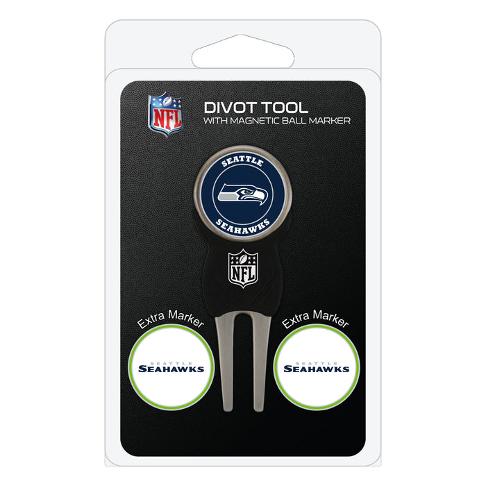 Seattle Seahawks divot repair tool and three ball markers