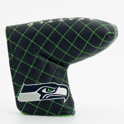 Seattle Seahawks Solid Blade Putter quilted headcover, front view