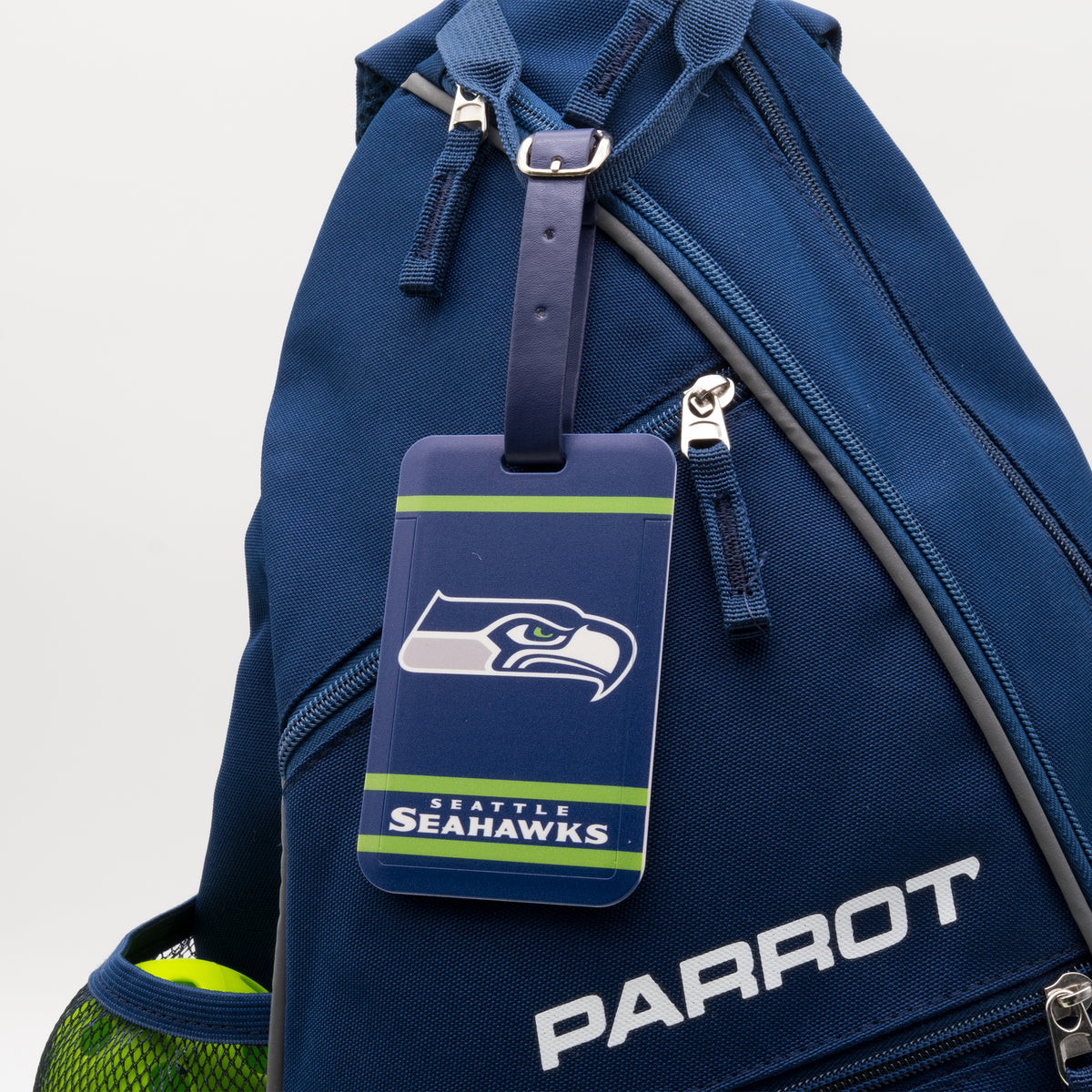Seattle Seahawks plastic golf bag tag by Team Golf, product photo 3