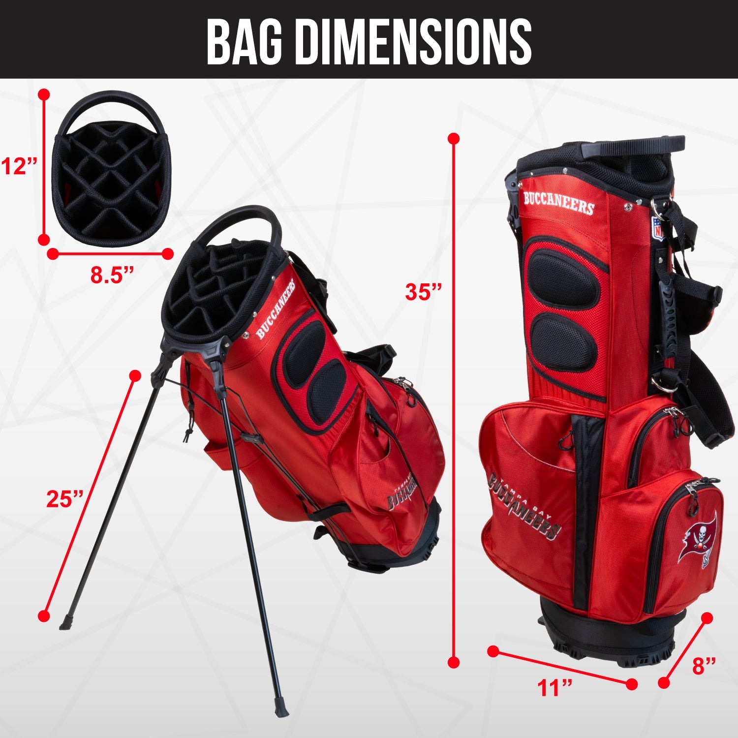 Tampa Bay Buccaneers Fairway Stand Bag - Image 4 - Club Rehab
