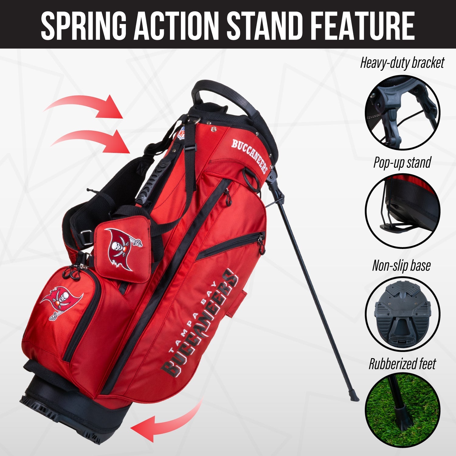 Tampa Bay Buccaneers Fairway Stand Bag - Image 5 - Club Rehab