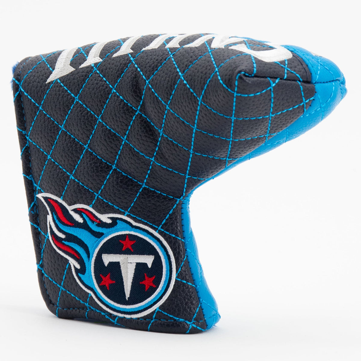 Tennessee Titans Split Blade Putter quilted headcover, angled view