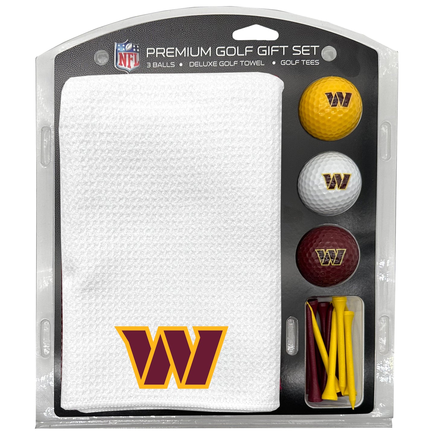 Washington Commanders White Microfiber Towel Golf Gift Set - Club Rehab