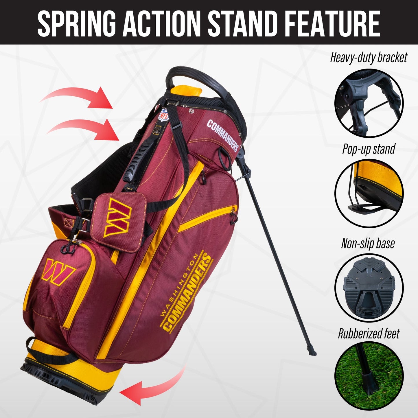 Washington Commanders Fairway Stand Bag - Image 5 - Club Rehab