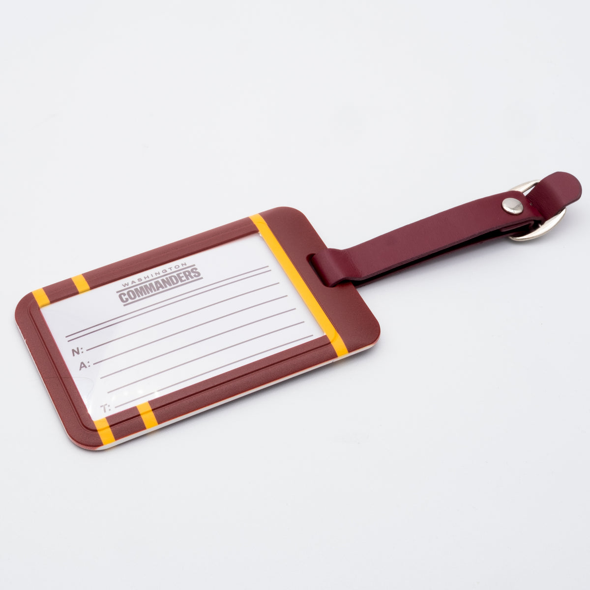 Washington Commanders plastic golf bag tag by Team Golf, product photo 2