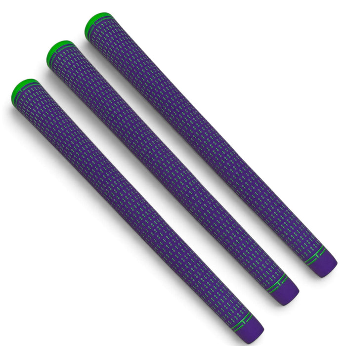 360 Golf Grips | 3 Pack Purple/Green | Standard, Mid, Jumbo | High-Traction Rubber Grip - Standard - Club Rehab