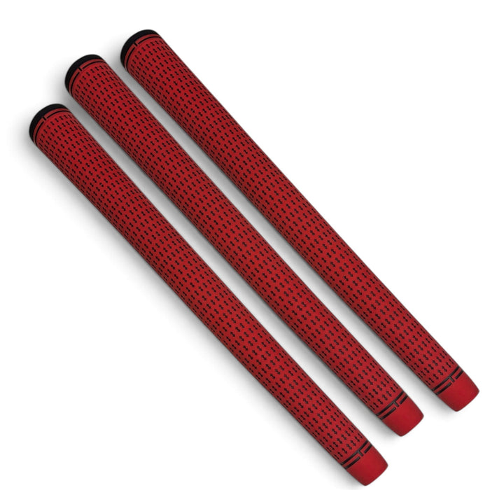 360 Golf Grips | 3 Pack Red/Black | Standard, Mid, Jumbo | High-Traction Rubber Grip - Standard - Club Rehab