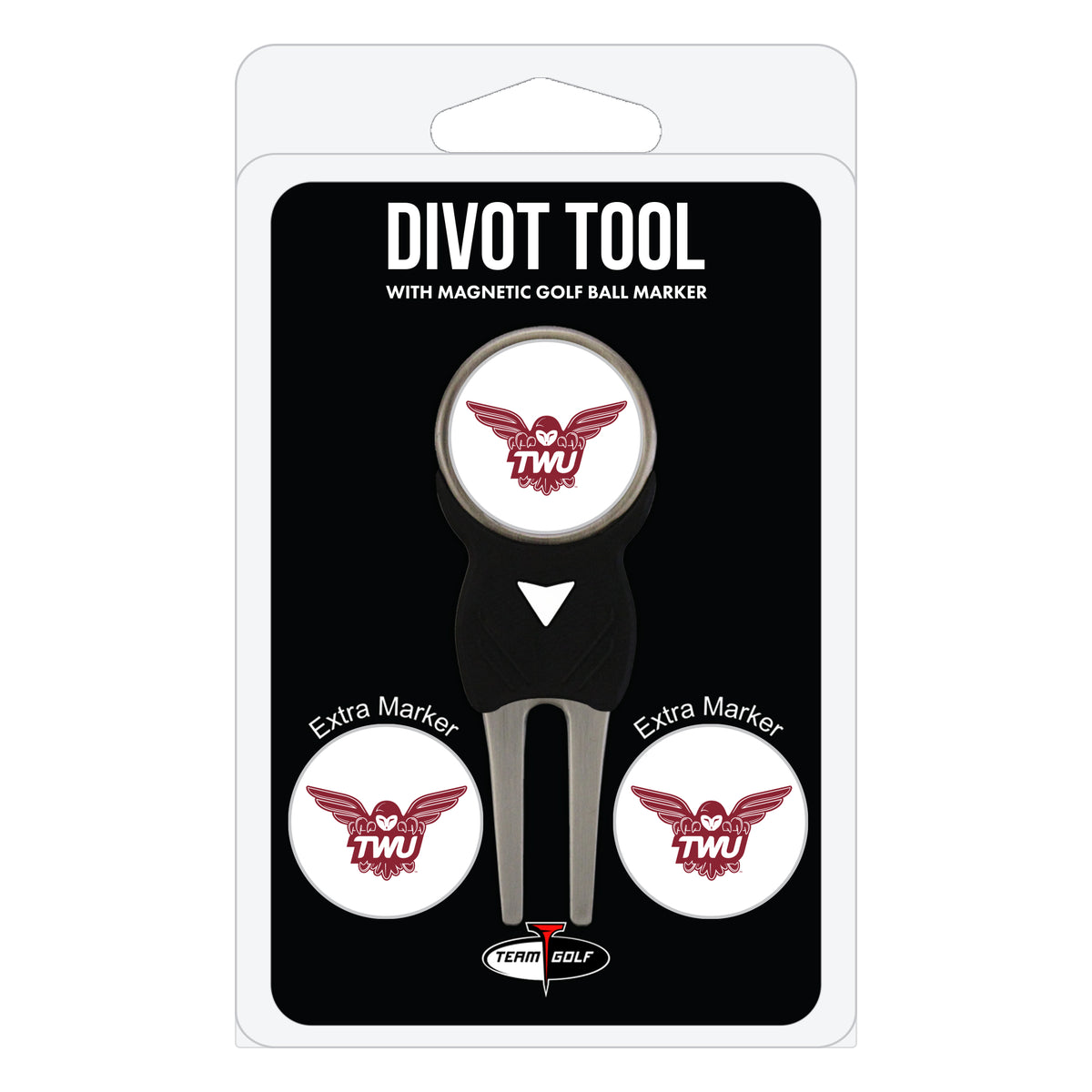 Texas Woman’s Pioneers divot repair tool and three ball markers