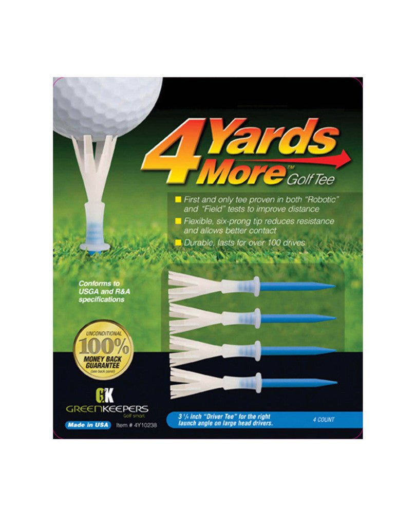 4 Yards More Golf Tees - 3 - 1/4 inch “Driver Tee” for the right launch angle on large head drivers. - Club Rehab