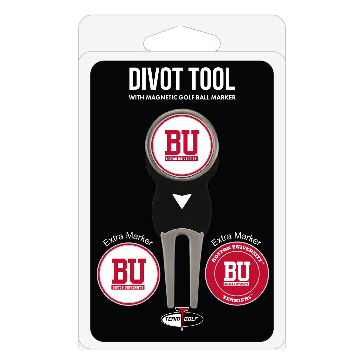 Boston University Terriers divot repair tool and three ball markers