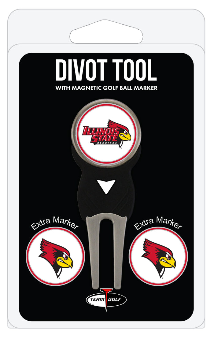 Illinois State Redbirds divot repair tool and three ball markers