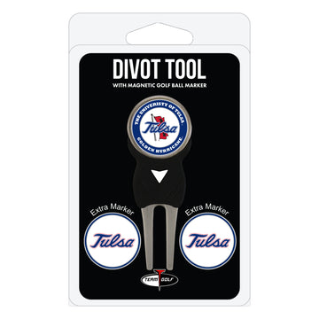 Tulsa Golden Hurricane Divot Tool + 3 Ball Markers