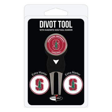 Stanford Cardinal Divot Tool + 3 Ball Markers