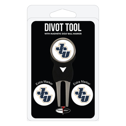John Carroll Blue Streaks divot repair tool and three ball markers