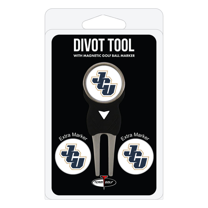 John Carroll Blue Streaks divot repair tool and three ball markers