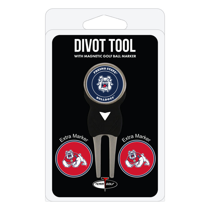Fresno State Bulldogs divot repair tool and three ball markers