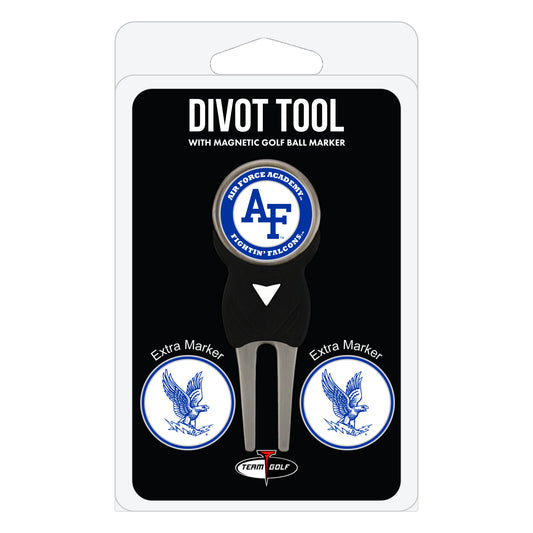Air Force Falcons divot repair tool and three ball markers