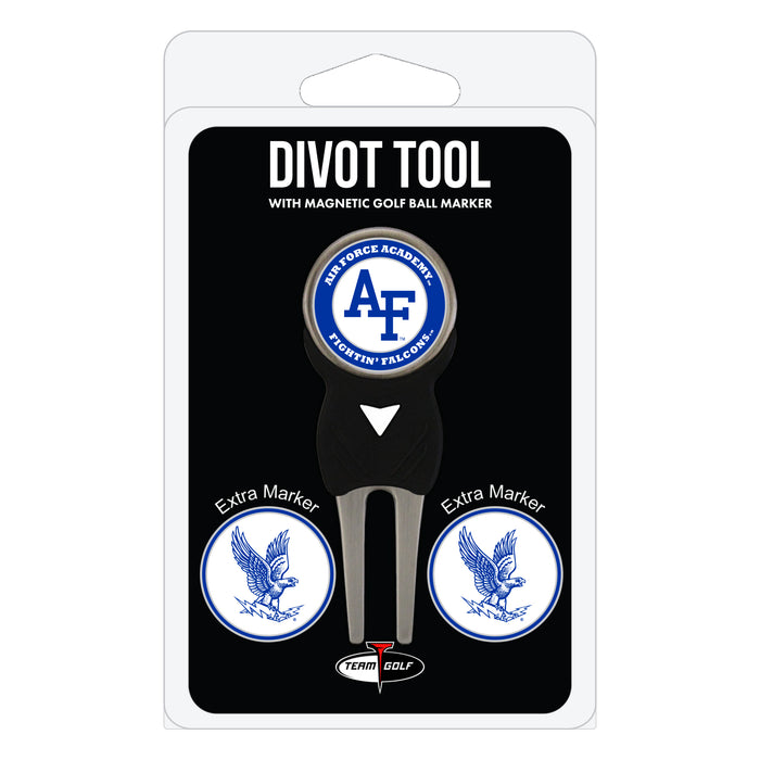 Air Force Falcons divot repair tool and three ball markers