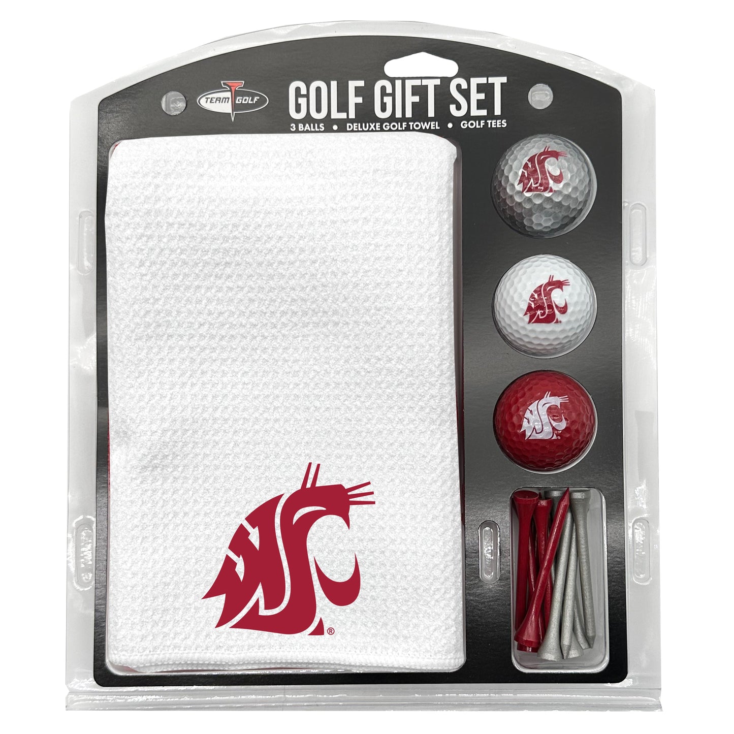 Washington State Cougars White Microfiber Towel Golf Gift Set - Club Rehab