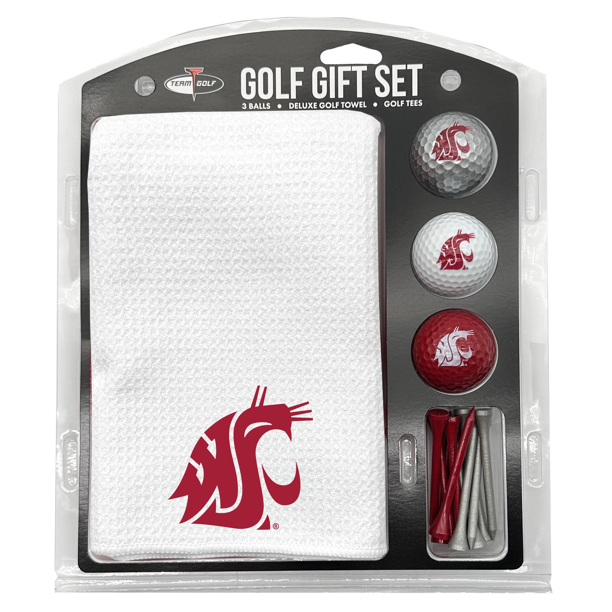 Washington State Cougars White Microfiber Towel Golf Gift Set - Club Rehab